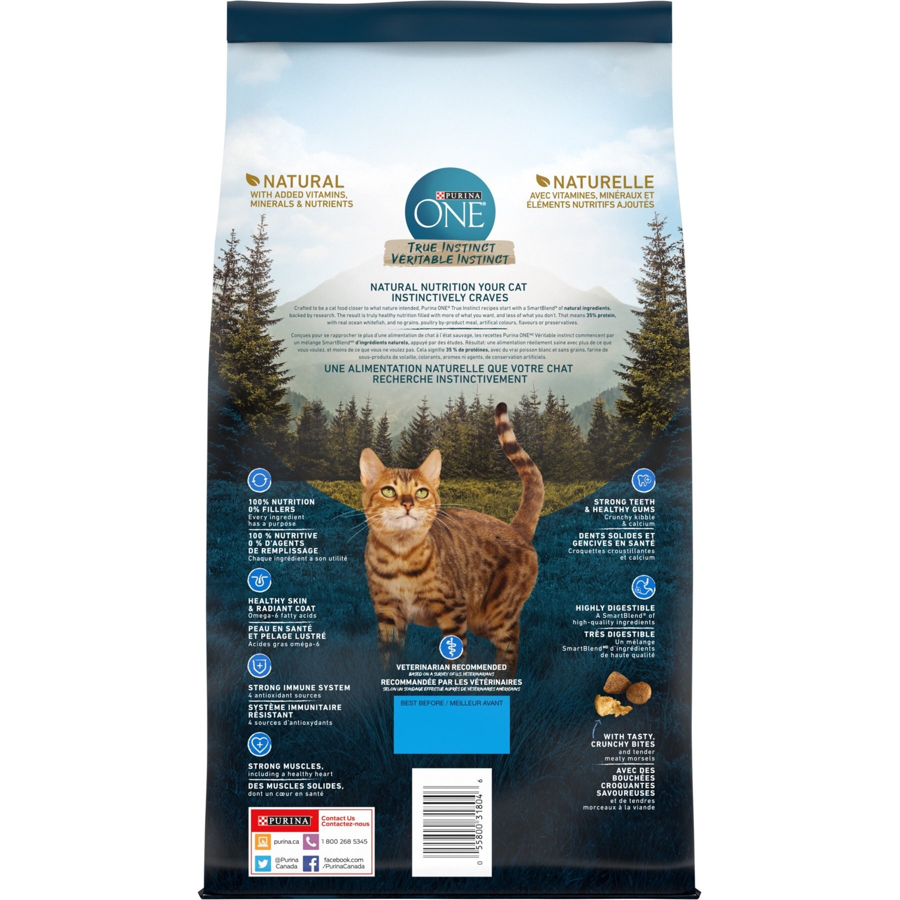 PURINA ONE True Instinct Grain Free Ocean Whitefish Dry Cat Food 1.45 kg bag Chewy Canada