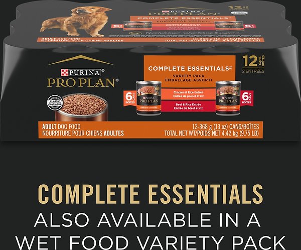 Show full view: Purina Pro Plan Complete Essentials Turkey & Vegetables Entree Slices in Gravy Wet Dog Food, 368-g can, case of 12 slide 6 of 8