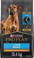 Purina Pro Plan Large Breed Chicken & Rice Formula Dry Dog Food, 15.4-kg bag