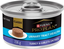 Purina Pro Plan Urinary Tract Health Turkey & Giblets Entree Wet Cat Food, 156-g can, case of 24