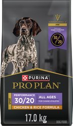 Purina Pro Plan Sport Performance 30/20 Chicken & Rice Formula Dry Dog Food, 17-kg bag