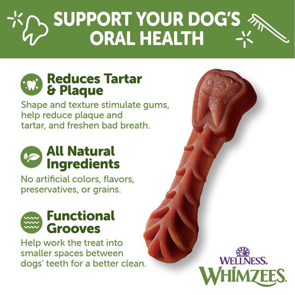 Show full view: WHIMZEES by Wellness Variety Box Dental Chews Natural Grain-Free Dental Dog Treats, Small, 56 count slide 3 of 9