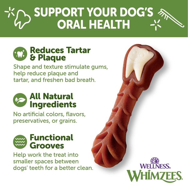 Show full view: WHIMZEES by Wellness Variety Box Dental Chews Natural Grain-Free Dental Dog Treats, Medium, 28 count slide 3 of 9