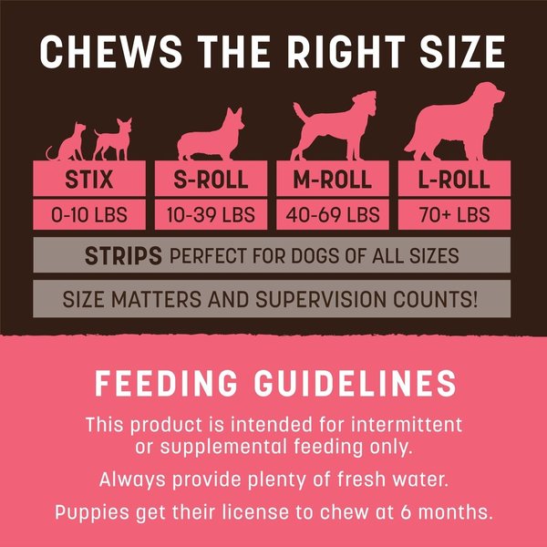 Show full view: Earth Animal No-Hide Large Rolls Long Lasting Natural Rawhide Alternative Salmon Recipe Chew Dog Treats, 1 count slide 5 of 10