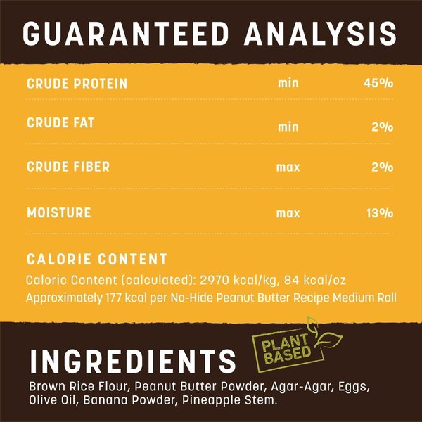 Show full view: Earth Animal No-Hide Medium Rolls Long Lasting Natural Rawhide Alternative Peanut Butter Vegetarian Recipe Chew Dog Treats, 1 count slide 7 of 10