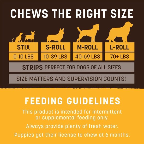 Show full view: Earth Animal No-Hide Medium Rolls Long Lasting Natural Rawhide Alternative Peanut Butter Vegetarian Recipe Chew Dog Treats, 1 count slide 5 of 10