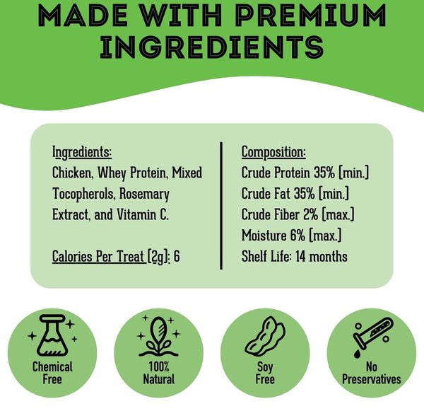 Show full view: The Granville Island Pet Treatery Why Did the Dog Cross the Road? Freeze-Dried Chicken Dog & Cat Treats, 1.76-oz bag slide 5 of 7