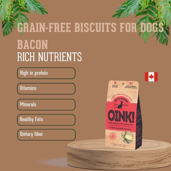 Show full view: The Granville Island Pet Treatery OINK! Pets Agree Grain-Free Bacon Flavored Dog Treats, 16-oz bag slide 4 of 8