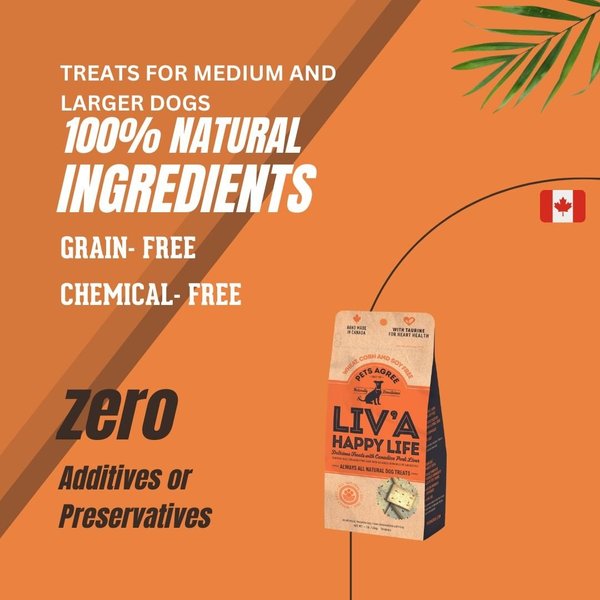 Show full view: The Granville Island Pet Treatery Liv'A Happy Life Pets Agree Grain-Free Liver Flavored Dog Treats, 16-oz bag slide 6 of 8