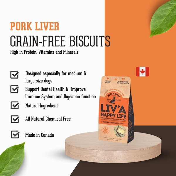 Show full view: The Granville Island Pet Treatery Liv'A Happy Life Pets Agree Grain-Free Liver Flavored Dog Treats, 16-oz bag slide 5 of 8