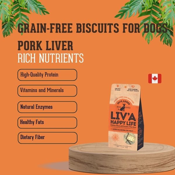 Show full view: The Granville Island Pet Treatery Liv'A Happy Life Pets Agree Grain-Free Liver Flavored Dog Treats, 16-oz bag slide 4 of 8