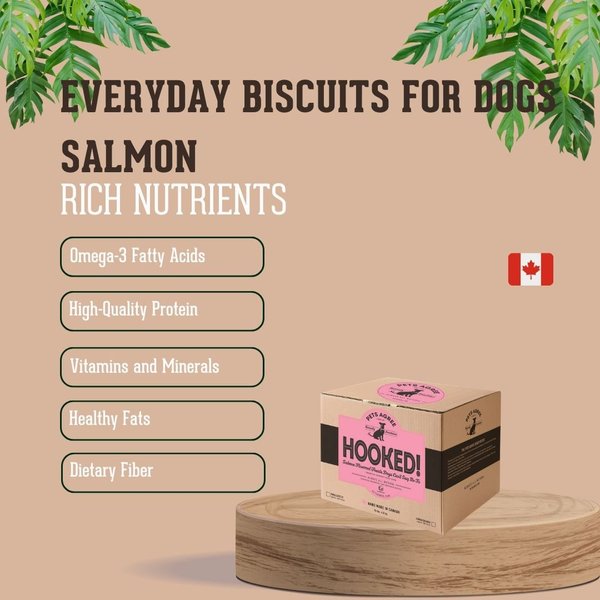 The Granville Island Pet Treatery Hooked! Pets Agree Salmon Flavored Dog Treats, 32-oz bag, Small