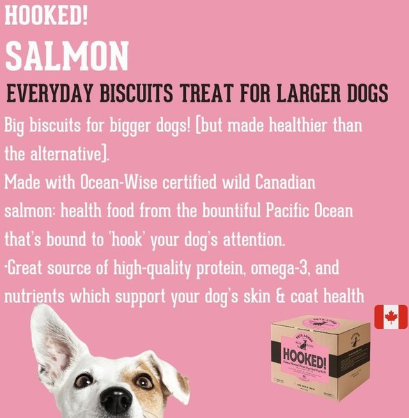 Show full view: The Granville Island Pet Treatery Hooked! Pets Agree Salmon Flavored Dog Treats, 32-oz bag, Large slide 3 of 9