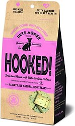 The Granville Island Pet Treatery Hooked! Pets Agree Grain-Free Salmon Flavored Dog Treats, 16-oz bag