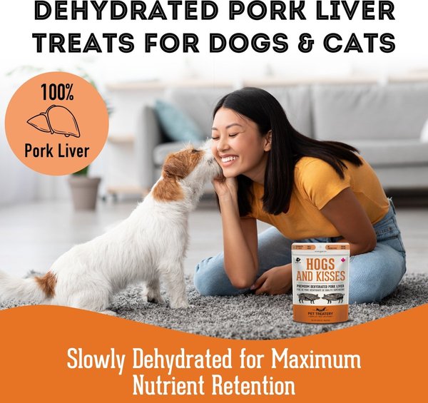 Show full view: The Granville Island Pet Treatery Hogs & Kisses Dehydrated Pork Liver Dog & Cat Treats, 3.17-oz bag slide 3 of 7