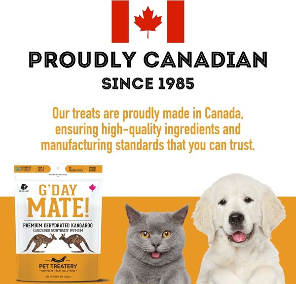 Show full view: The Granville Island Pet Treatery G'Day Mate Kangaroo Grain-Free Dehydrated Dog & Cat Treats, 3-oz bag slide 6 of 6