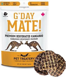 The Granville Island Pet Treatery G'Day Mate Kangaroo Grain-Free Dehydrated Dog & Cat Treats, 3-oz bag