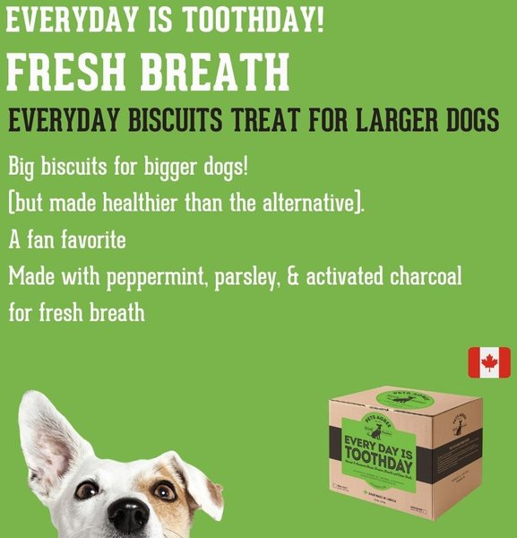 Show full view: The Granville Island Pet Treatery Everyday is Tooth Day Pets Agree Breath Freshening Dog Treats, 32-oz bag, Large slide 3 of 9