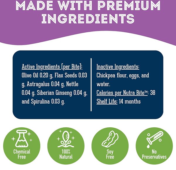Show full view: The Granville Island Pet Treatery Achoo! My Allergies Really Suck! Nutra Supplement Treat Bites, 240-g bag slide 4 of 6