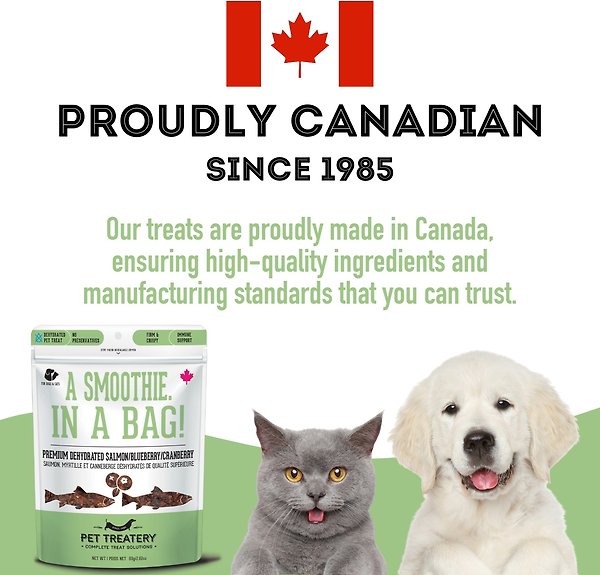 Show full view: The Granville Island Pet Treatery A Smoothie. In a Bag! Premium Dehydrated Salmon, Cranberry, and Blueberry, 80-g bag slide 7 of 8