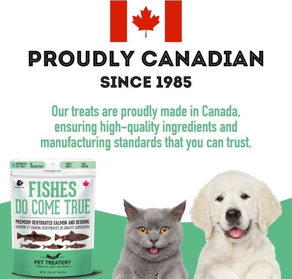 Show full view: The Granville Island Pet Treatery Fishes Do Come True Premium Dehydrated Salmon and Herring, 80-g bag slide 6 of 6