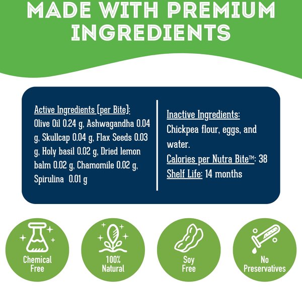 Show full view: The Granville Island Pet Treatery Stress! Whaddya Mean I’m Stressed! Nutra Supplement Treat Bites, 240-g bag slide 5 of 6