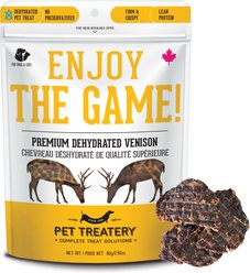 The Granville Island Pet Treatery Enjoy The Game! Premium Dehydrated Venison, 80-g bag