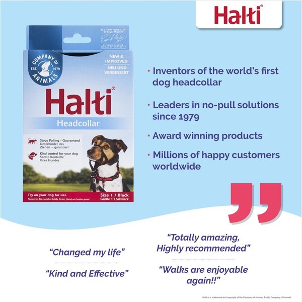 Show full view: Halti Nylon Padded No Pull Dog Headcollar, Black, Size 1 slide 4 of 10