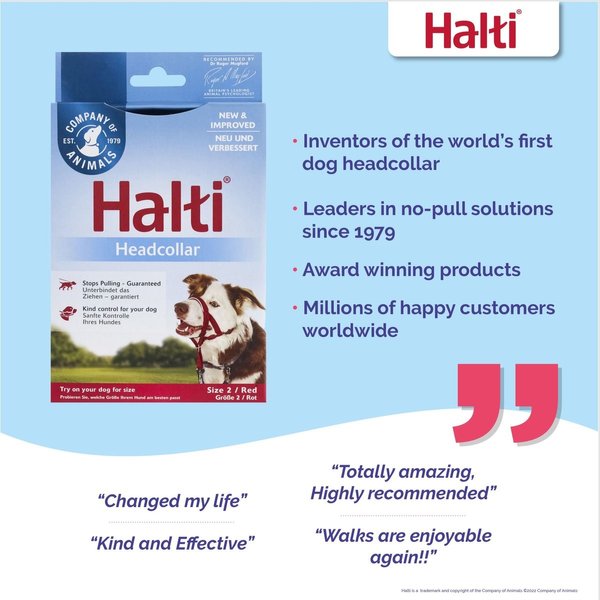 Show full view: Halti Nylon Padded No Pull Dog Headcollar, Red, Size 2 slide 4 of 7