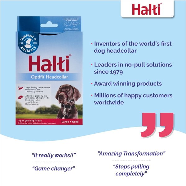 Show full view: Halti OptiFit Nylon Padded No Pull Dog Headcollar, Black, Large slide 4 of 7