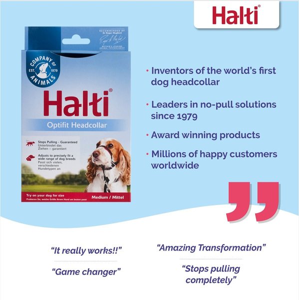 Show full view: Halti OptiFit Nylon Padded No Pull Dog Headcollar, Black, Medium slide 4 of 7