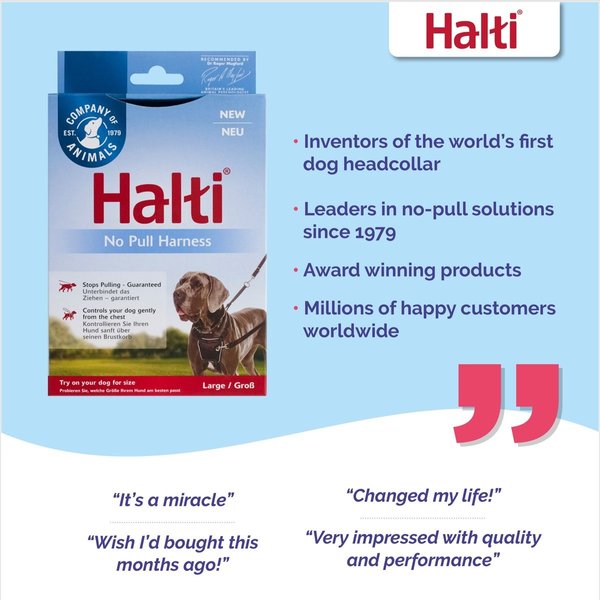 Show full view: Halti Nylon No Pull Dog Harness, Black, Large slide 4 of 7