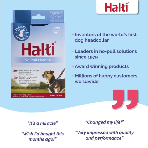 Show full view: Halti Nylon No Pull Dog Harness, Black, Small slide 4 of 7