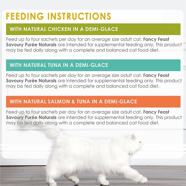 Show full view: Fancy Feast Savoury Purée Naturals Variety Pack Cat Treats, 10-g pouch, 36 count slide 8 of 9