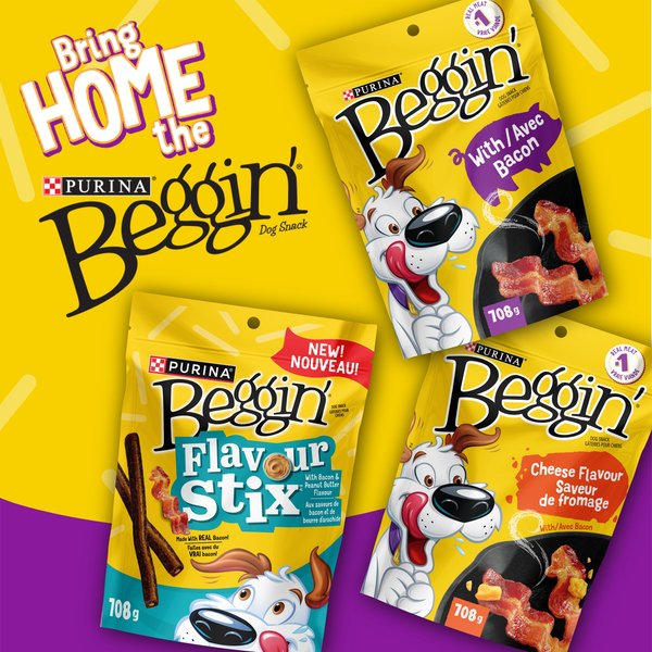 Show full view: Beggin' Flavour Stix Bacon & Peanut Butter Dog Treats, 708-g pouch slide 6 of 10