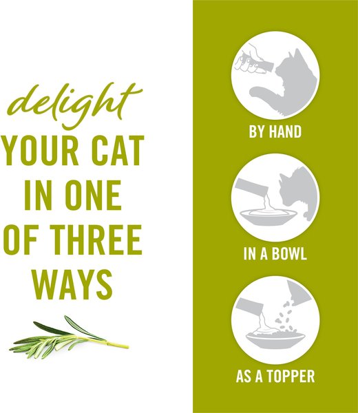 Show full view: Fancy Feast Savoury Purée Naturals with Natural Chicken in a Demi-Glace Grain-Free Cat Treats, 10-g pouch, 4 count slide 5 of 10
