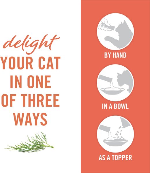 Show full view: Fancy Feast Savoury Purée Naturals with Natural Salmon & Tuna in a Demi-Glace Grain-Free Cat Treats, 10-g pouch, 4 count slide 5 of 10