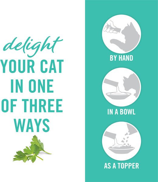 Show full view: Fancy Feast Savoury Purée Naturals Tuna in a Demi-Glace Grain-Free Cat Treats, 10-g pouch, 4 count slide 5 of 10