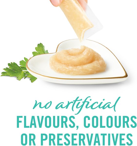 Show full view: Fancy Feast Savoury Purée Naturals Tuna in a Demi-Glace Grain-Free Cat Treats, 10-g pouch, 4 count slide 3 of 10