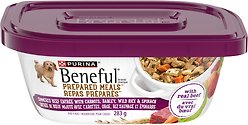 Purina Beneful Prepared Meals Simmered Beef Flavour Wet Dog Food, 283-g tub, case of 8