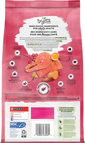 Show full view: Purina Beyond Grain-Free Indoor Cat Wild-Caught Salmon, Egg & Sweet Potato Recipe Dry Cat Food, 1.36-kg bag slide 3 of 10