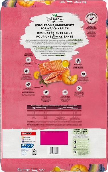 Show full view: Purina Beyond Superfood Blend Wild Caught Salmon, Egg & Pumpkin Recipe Dry Dog Food, 10.2-kg bag slide 3 of 9