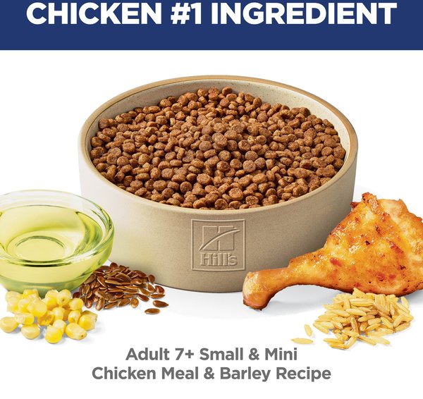 Show full view: Hill's Science Diet Adult 7+ Small Paws Chicken Meal, Barley & Brown Rice Recipe Dry Dog Food, 7.03-kg bag slide 4 of 12