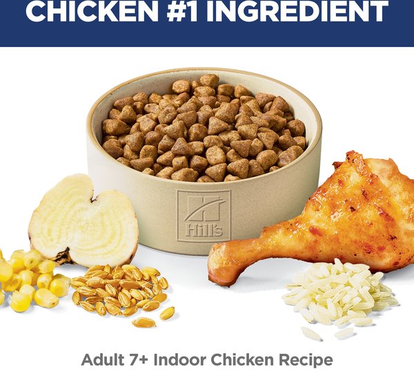 Show full view: Hill's Science Diet Adult 7+ Indoor Chicken Recipe Dry Cat Food, 7.03-kg bag slide 4 of 12