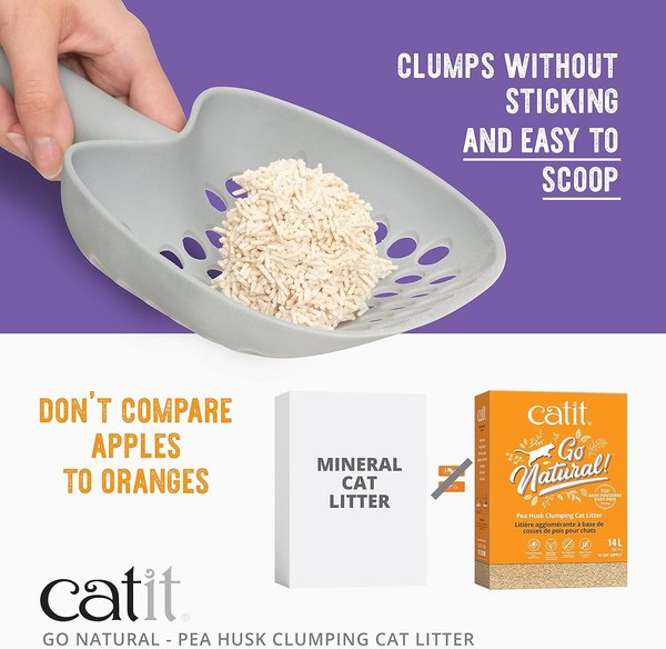 Show full view: Catit Go Natural! Pea Husk Lavender Scented Clumping Cat Litter, 5.6-kg box slide 3 of 7