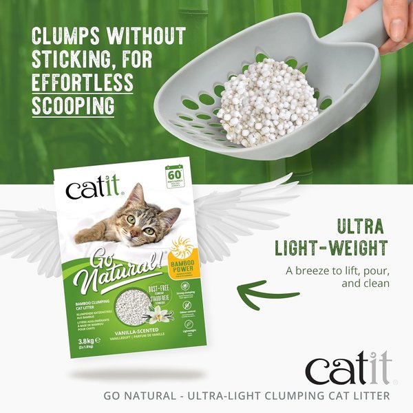 Show full view: Catit Go Natural! Bamboo Cat Litter, Vanilla Scented, 3.6-kg box slide 3 of 8