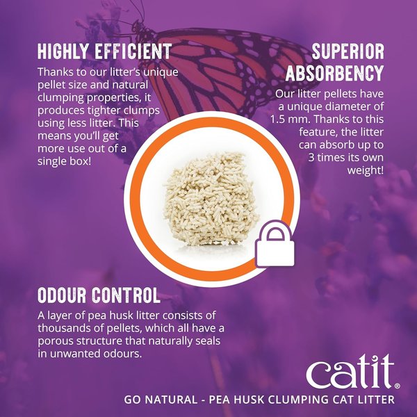 Show full view: Catit Go Natural! Pea Husk Clumping Cat Litter, Vanilla Scented, 5.6-kg box slide 4 of 8