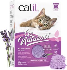 Catit Go Natural! Pea Husk Lavender Scented Clumping Cat Litter, 5.6-kg box