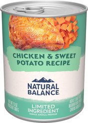 Natural Balance L.I.D. Limited Ingredient Diets Chicken & Sweet Potato Formula Grain-Free Canned Dog Food, 368-g can, case of 12
