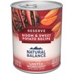 Show in main carousel: Natural Balance Limited Ingredient Reserve Bison & Sweet Potato Recipe Wet Dog Food, 368-g can, case of 12 slide 1 of 10